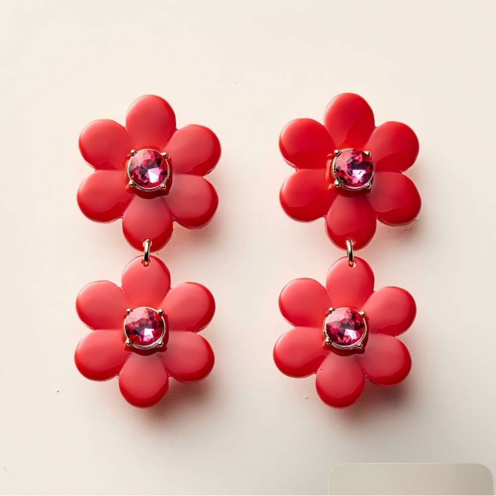 Kate Spade Red Flower Earrings NWT Sold Out in Stores